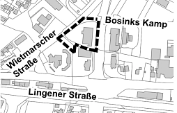 Geltungsbereich Bebauungsplan Nr. 162 A „Sondergebiet Wietmarscher Straße“